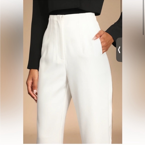 NWT Lulus white high waisted trouser - Picture 2 of 12